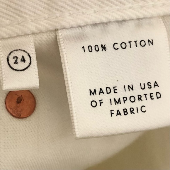 GRLFRND Karolina Distressed High Rise Skinny Jeans White Raw Hem - Picture 6 of 9